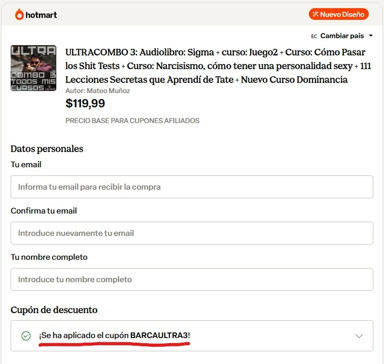 Cupón BARCAULTRA3